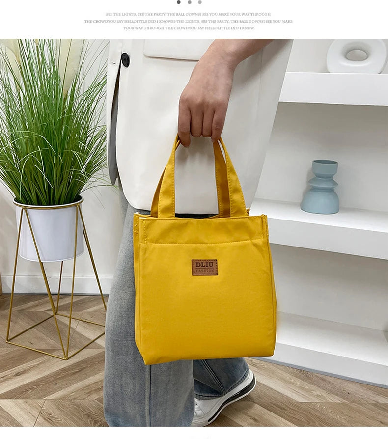 Large Capacity Lunch Bag with Aluminum Foil Insulation for Work, Simple and Practical Top Handle Bag