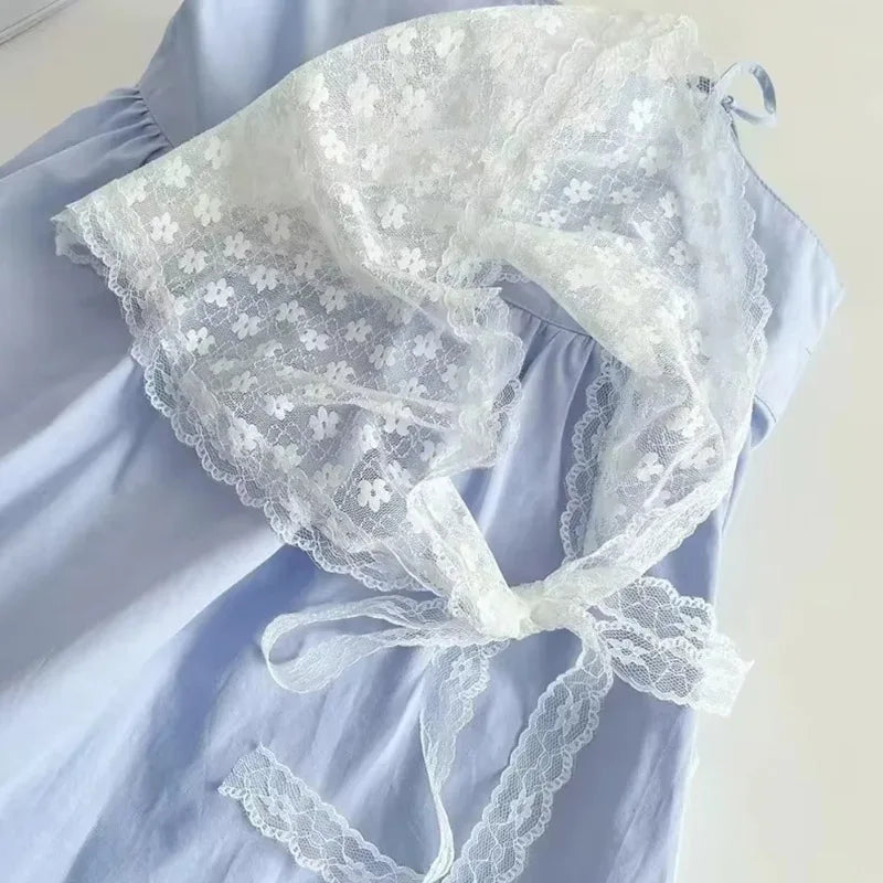 2 in 1 Triangle Short Skirt Half Skirt Butt Curtain Skirt Lace Trim Apron Soft Lace Stacked Ins Style Korean Spring Headscarf