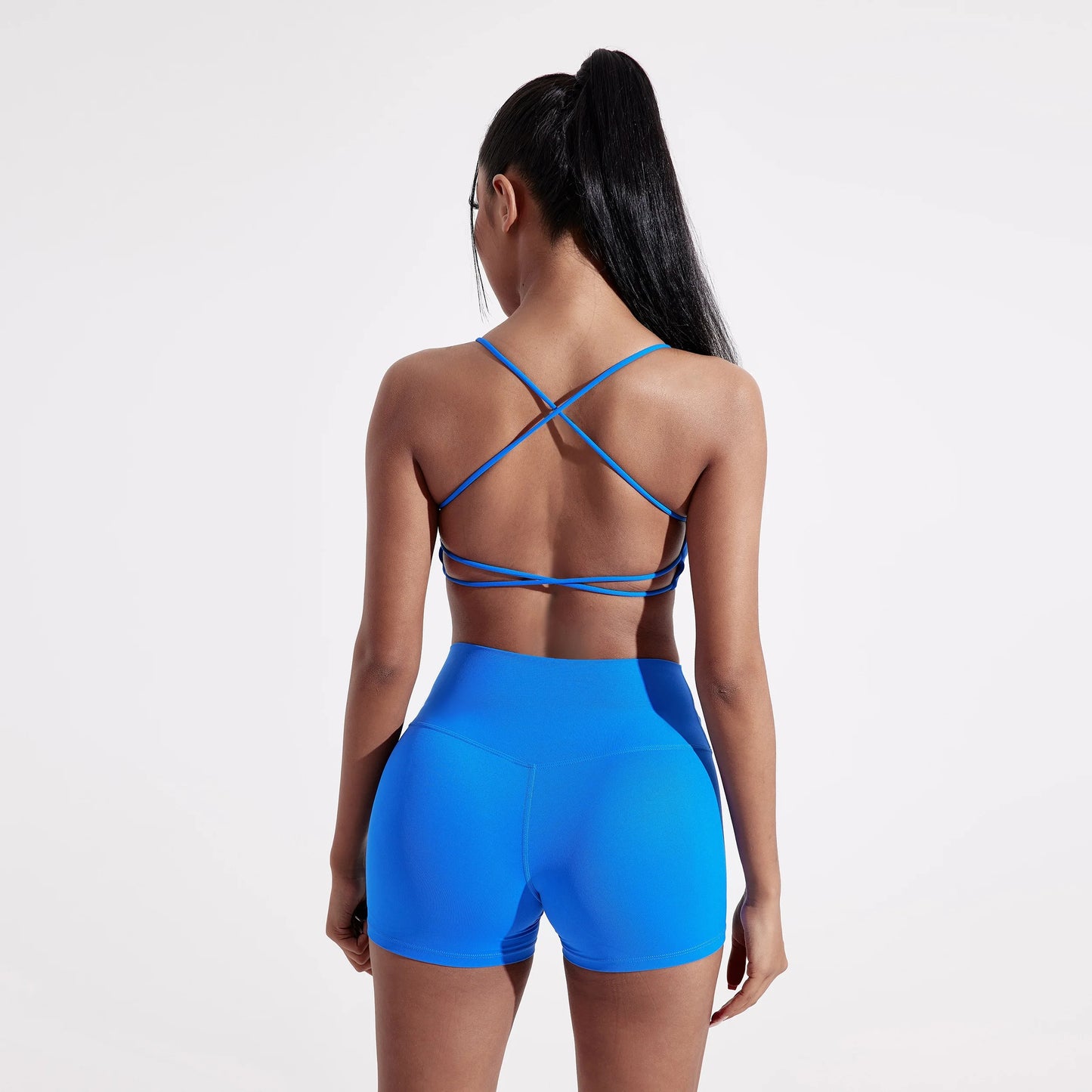 Solid Color Gym Yoga Underwear Women Cross Back Straps Fitness Bra High Strength Tight Sport Top Comprehensive With Chest Pad