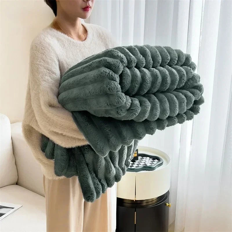 Winter Tafu Velvet Children's Comfortable Blanket Thick Coral Fleece Throw Blankets Adults Office Nap Blanket Sofa Small Cover