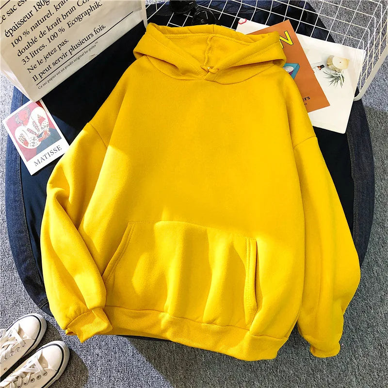 Casual Womens Solid Hoodie