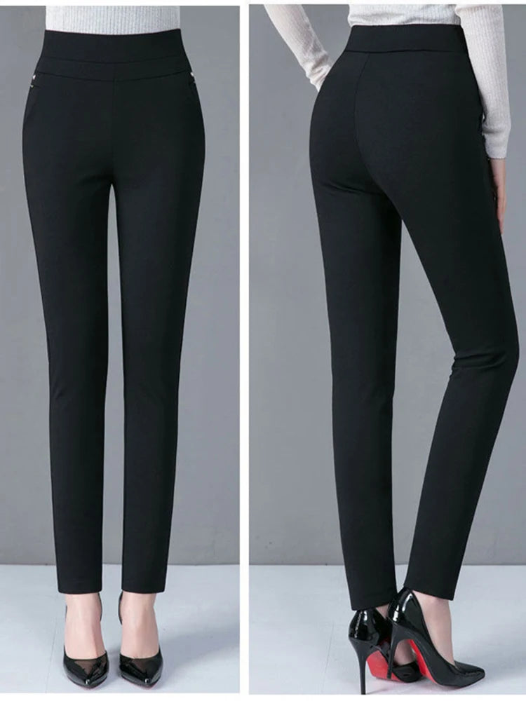 Thin & Thick Warm Winter Pencil Pants Womens Snow Plush Strench Lady OL SkinnyTrousers Femal Thichen Slim Clothing Leggings