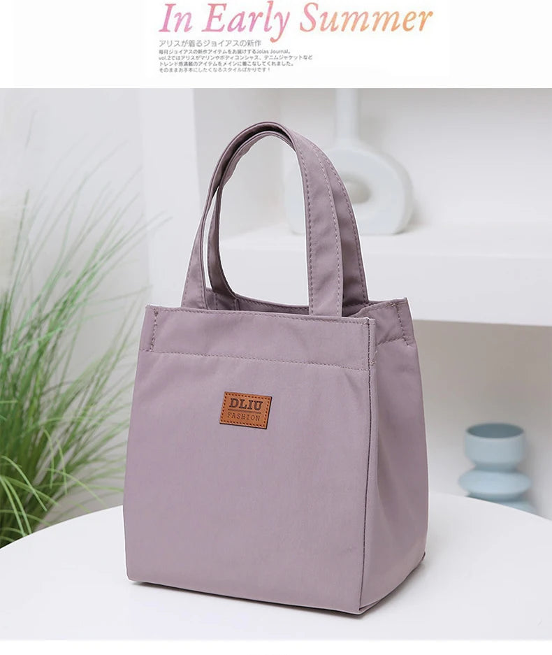 Large Capacity Lunch Bag with Aluminum Foil Insulation for Work, Simple and Practical Top Handle Bag