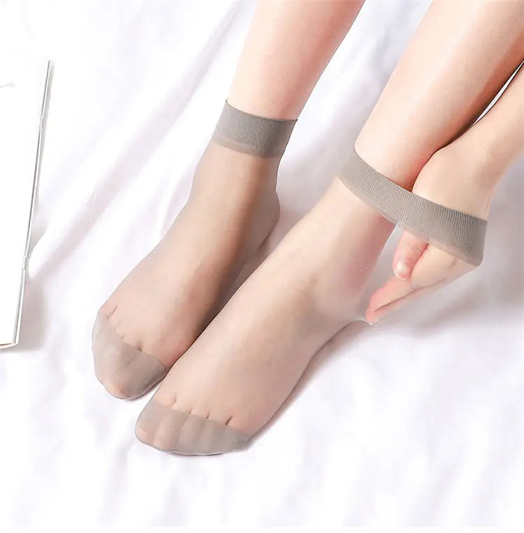 10pairs-50Pairs Transparent Summer Socks Ultrathin Women Nylon Ladies Female Short Ankle Meias Elastic Crystal Spring Silk Sox