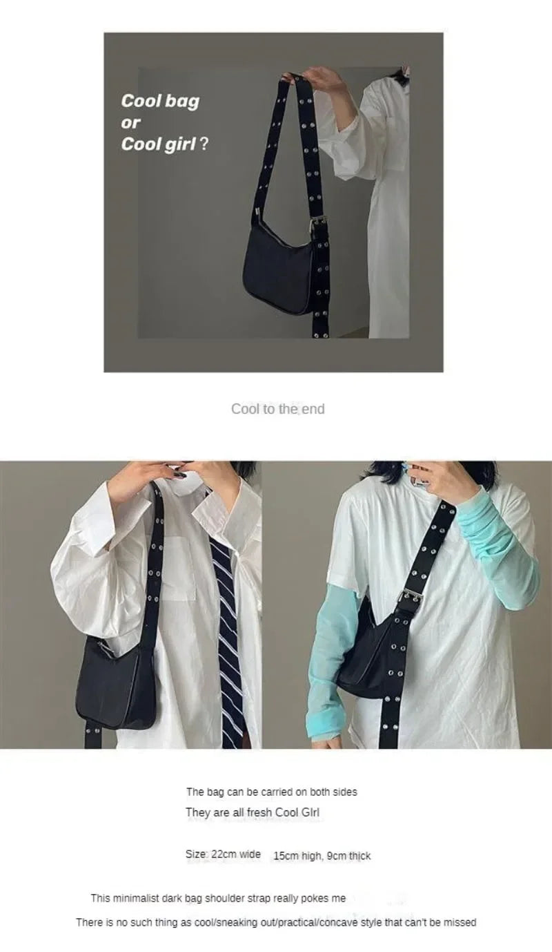 Women Armpit Bag New Nylon Bucket Fashion Solid Zipper SOFT Shoulder Bag Purses and Handbags Luxury Designer Black Tote Bag