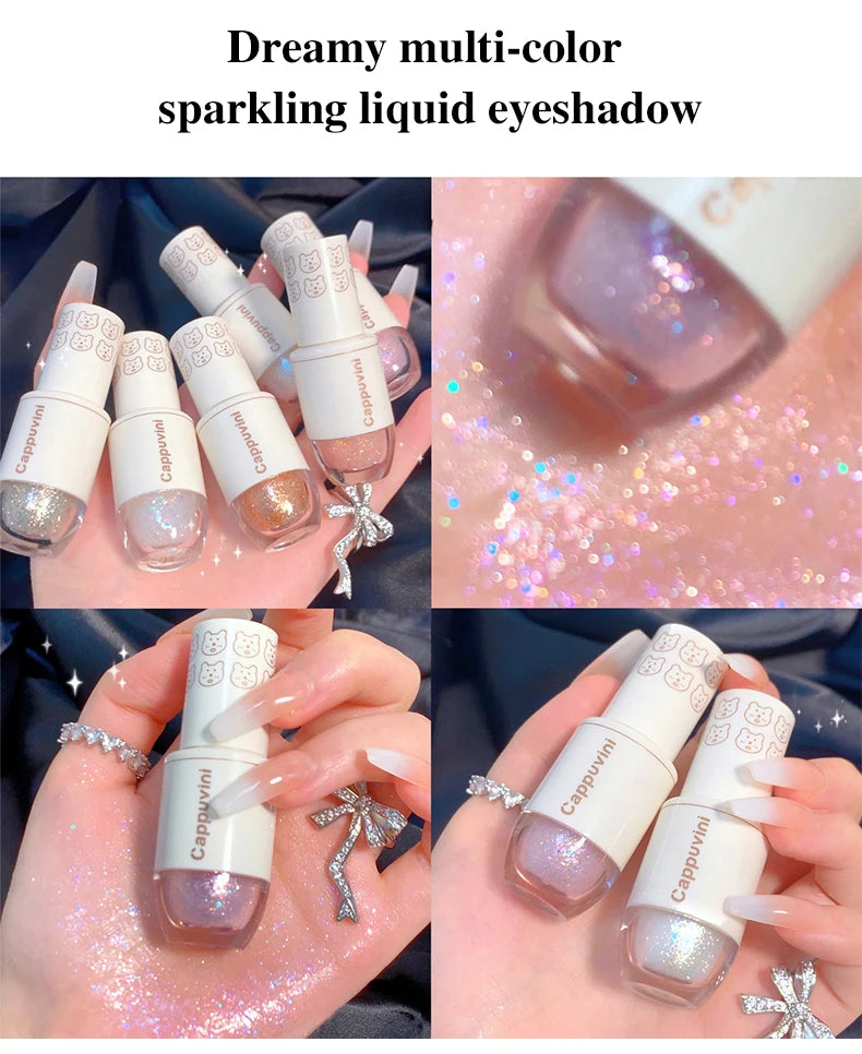 Cappuvini Star Dots eye shadow Liquid Pearlescent Fine Flashing Easy to Dizzy High gloss Cubs Bowling Ball Liquid eye shadow