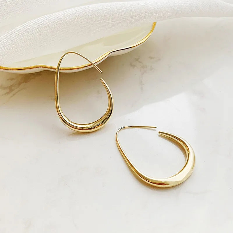 Trendy Gold Plated Geometric Gear Shape Circle Hoop Earrings for Women Girl Fashion Zircon Jewelry Buckle Type