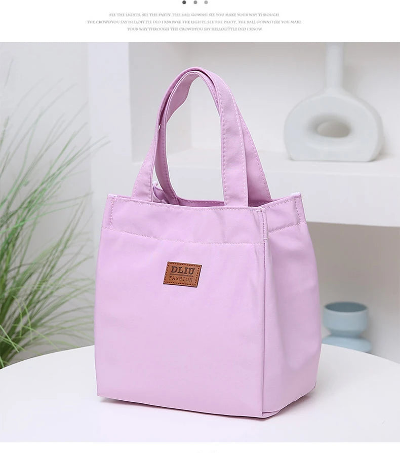 Large Capacity Lunch Bag with Aluminum Foil Insulation for Work, Simple and Practical Top Handle Bag