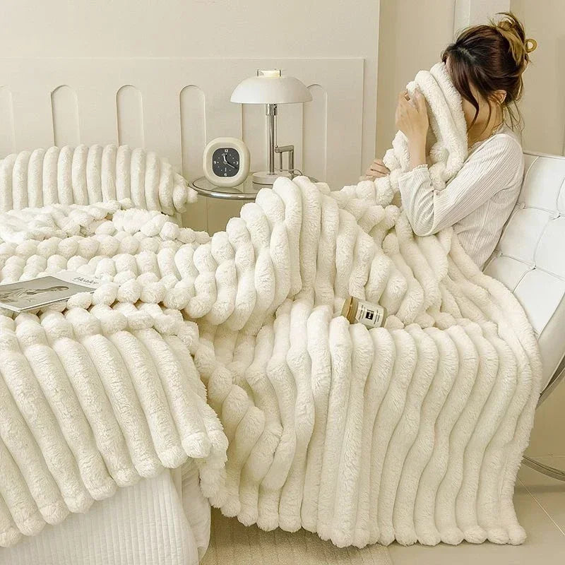 Winter Tafu Velvet Children's Comfortable Blanket Thick Coral Fleece Throw Blankets Adults Office Nap Blanket Sofa Small Cover