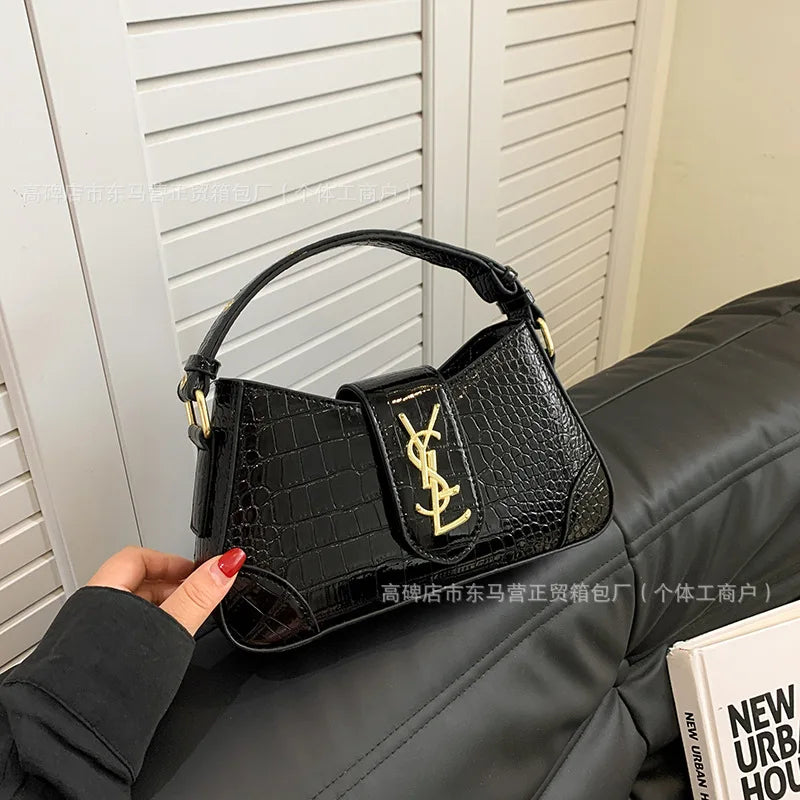 Texture Stone Patterned Armpit Bag 2025 New Simple Single Shoulder Women's Bag Temperament Crossbody Bag Small Fragrance Style