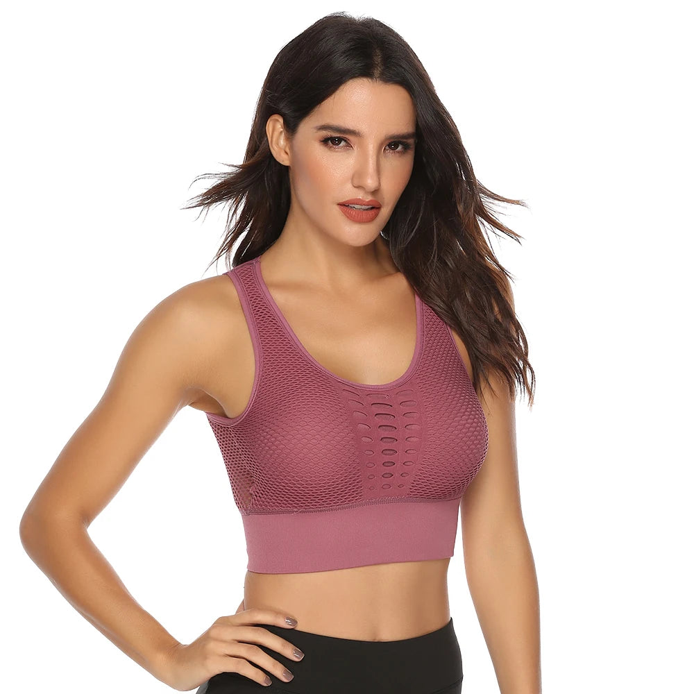 Hot Fitness Women's T-shirts Workout Sports Bra Yoga Vest Backless Solid Quick Dry Running Gym Sport bra Yoga Shirts Tank Top