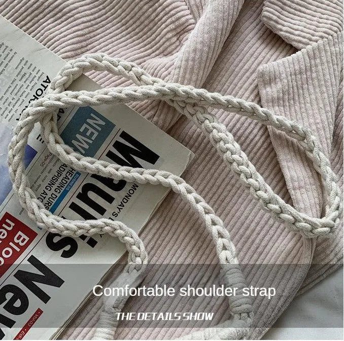 Women Fashion Small Crossbody Phone Bag Solid Color Hollow-out Woven Crochet Lightweight Braided Shoulder Handbag Crossbody Bags