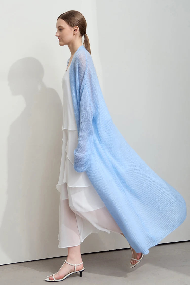 AMII Minimalist Long Sweater Cardigan For Women 2025 Spring New Casual Office Lady Knitted Coats Loose Female Cardigan 12551045