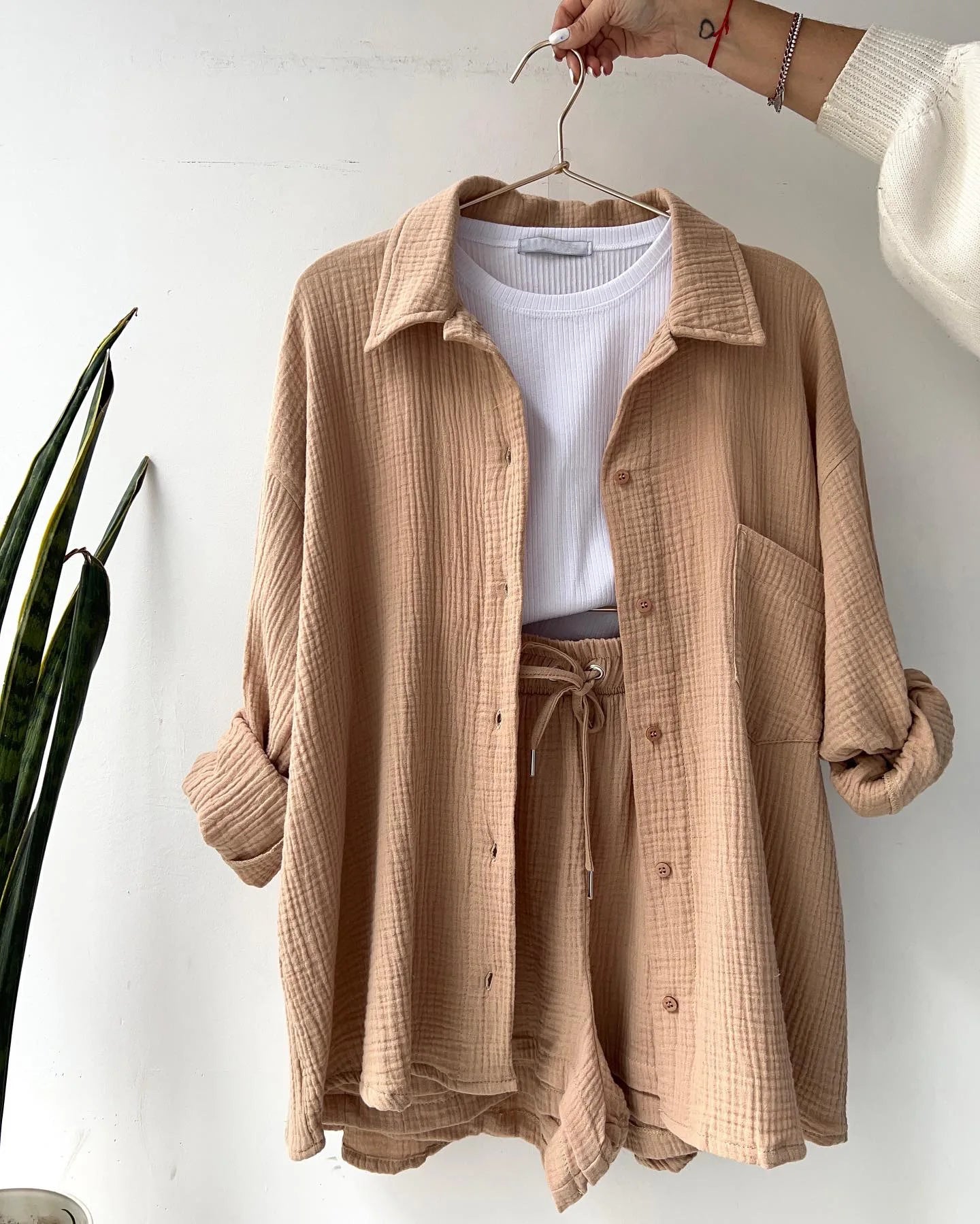 Solid Color Casual Loose Short Pants Sets For Women 2025 Elegant Summer Women's Two Pieces Suit Full Set Female Outfit Clothes