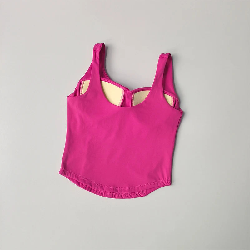 High Strength Back Fitness Tank Top Women's Running Shockproof Sports Bra High Elastic Gathering Nude Yoga Bra for External Wear