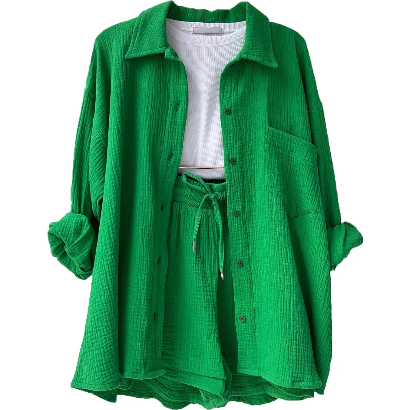 Solid Color Casual Loose Short Pants Sets For Women 2025 Elegant Summer Women's Two Pieces Suit Full Set Female Outfit Clothes