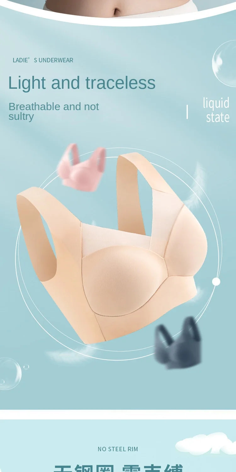 Woman Top Bra Sexy Push Up Bra Seamless Ice Silk Underwear Women Unwired Ring Sleep Lingerie Fitness Sports Bralette Invisible