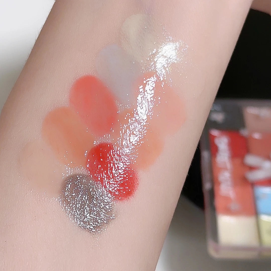10-Color Lip Jelly Plate Mirror Crystal Lip Gloss Moisturizing Water Glass Red Orange Lip Oil Balm Sexy Plump Makeup Palette