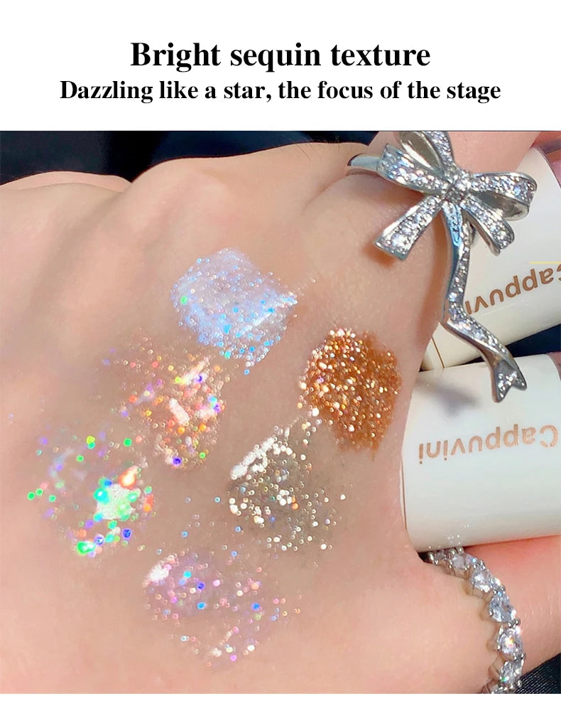 Cappuvini Star Dots eye shadow Liquid Pearlescent Fine Flashing Easy to Dizzy High gloss Cubs Bowling Ball Liquid eye shadow