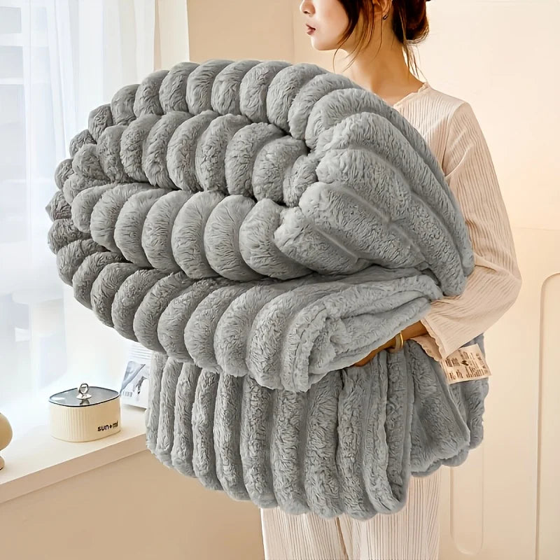 Luxurious Fleece RV Blanket - Soft, Plush, Multi-Use Throw for Travel, Office Naps, Summer Air Conditioning, and Sofa Cover