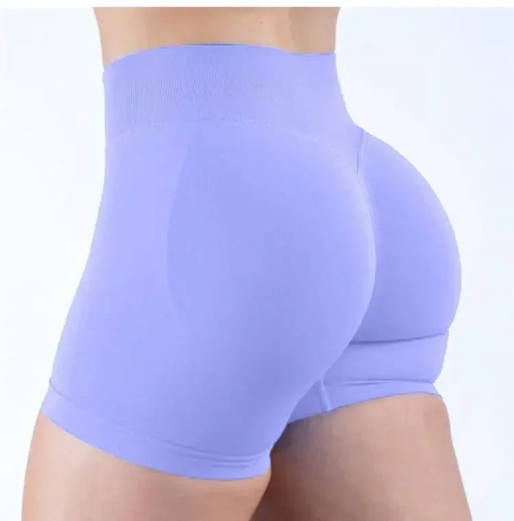 Summer High Waisted Yoga Shorts Women Fashionable and Sexy Running Fitness Pants Solid Color High Elastic Yoga Leggings