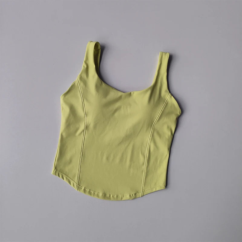 High Strength Back Fitness Tank Top Women's Running Shockproof Sports Bra High Elastic Gathering Nude Yoga Bra for External Wear