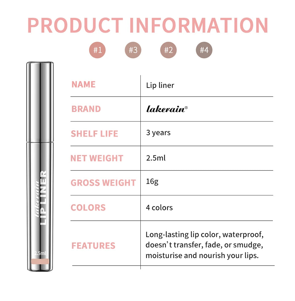 4Color Peel Off Lip Liner Tattoo Waterproof Long Lasting Matte Non-Stick Fading Lip Tint Sexy Red Contour Lips Make Up Cosmetics