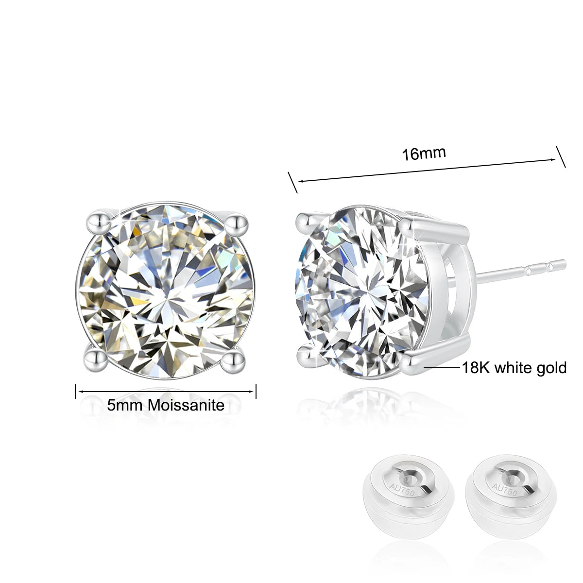 Szjinao 2025 Trending Earrings Moissanite Gold 18k Real Original With Certificate Wedding Luxury Jewelry For Women Wholesale Hot