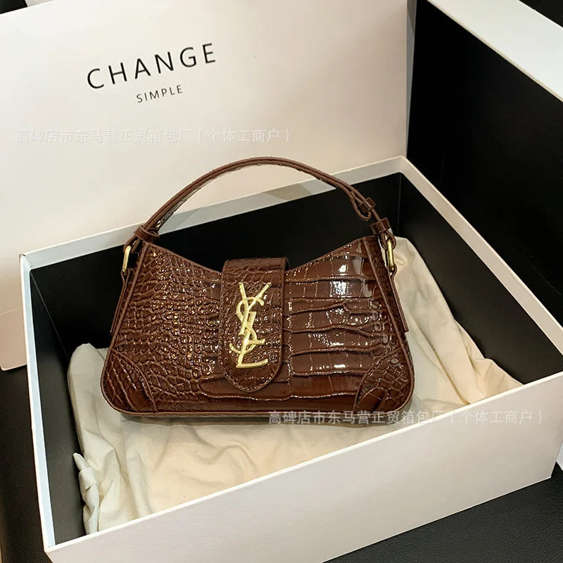 Texture Stone Patterned Armpit Bag 2025 New Simple Single Shoulder Women's Bag Temperament Crossbody Bag Small Fragrance Style