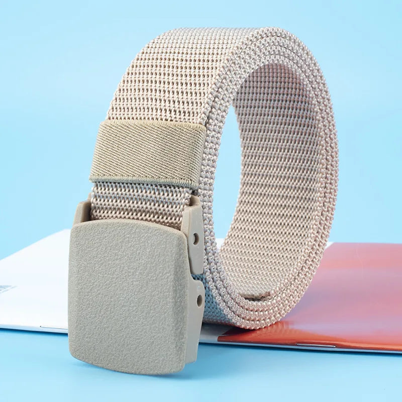 8 Colors Men Female Belts Military Nylon Adjustable Belt Outdoor Travel Tactical Waist Belt with Plastic Buckle for Pants 120cm