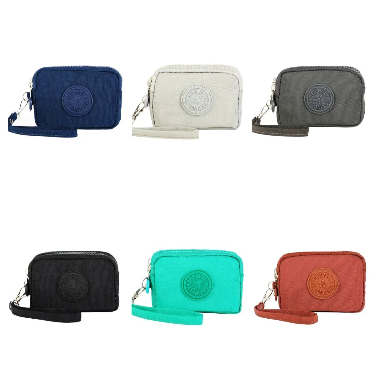 Mini Nylon Coin Purse Key Bag Women Wallets Zipper Waterproof Portable Three Layer Card Holder Female Girl Handbag Headphone Bag
