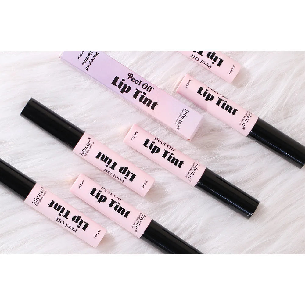 Julystar Peel Off Liquid Lipstick 6 Color Waterproof Lasting Matte Pink Lip Gloss Moisturizer Tear-off Lip Stain Cosmetic Makeup