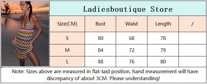 Irregular Printed Knitted Mini Dress For Women Chic Backless Slanted Shoulder Slim Fit Dresses 2025 Summer Holiday Beach Robes
