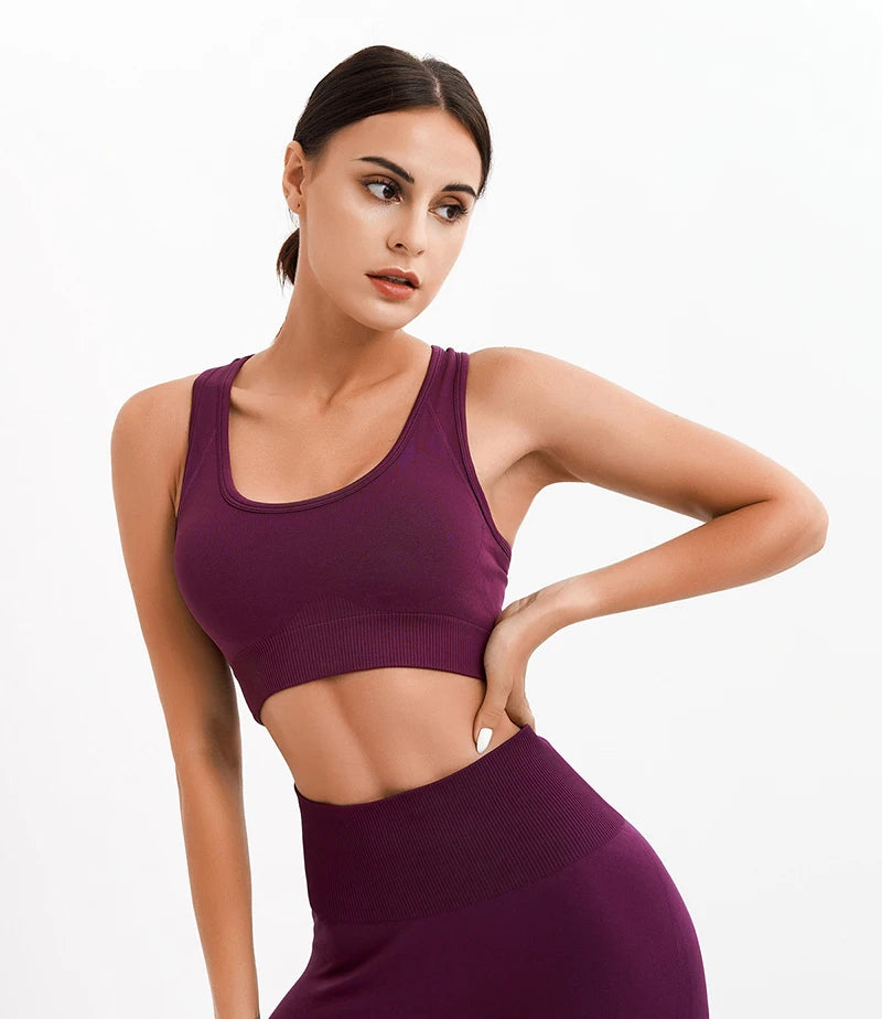 WAREBALL Tank Top Women Female Gym Yoga Bra Padded Sports Bra Removable Workout Push Up Crop Top Fitness Bra Athletic Sportswear