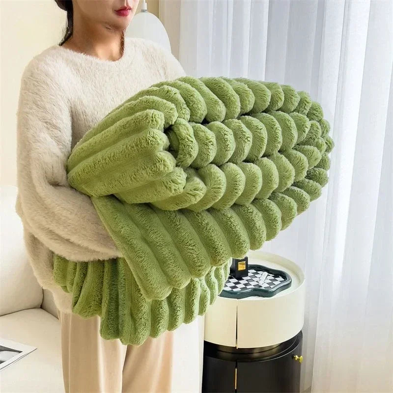 Winter Tafu Velvet Children's Comfortable Blanket Thick Coral Fleece Throw Blankets Adults Office Nap Blanket Sofa Small Cover
