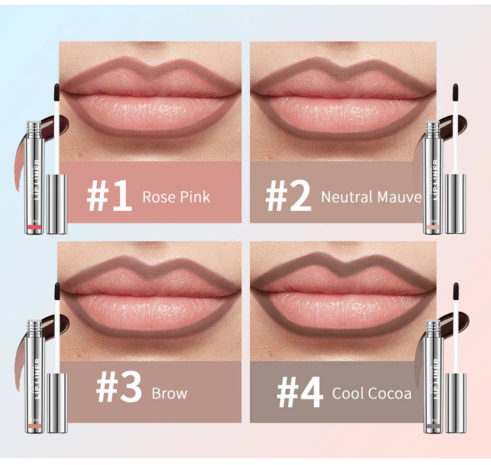 4Color Peel Off Lip Liner Tattoo Waterproof Long Lasting Matte Non-Stick Fading Lip Tint Sexy Red Contour Lips Make Up Cosmetics