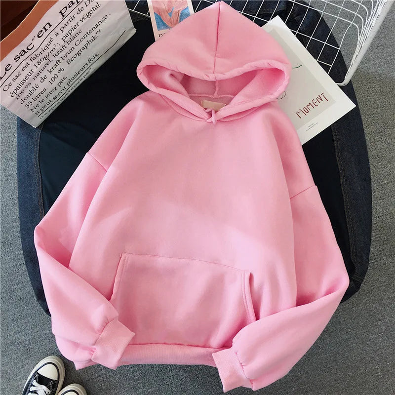 Casual Womens Solid Hoodie