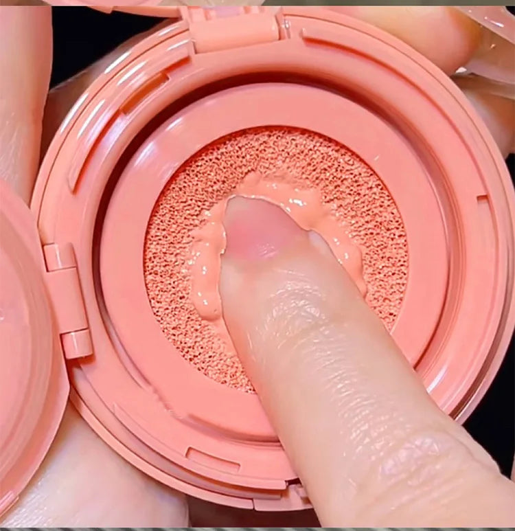 Cushion Blush Blendable Shade with Powder Puff Whitening without Sticking Long Lasting Gege Bear Makeup Blusher