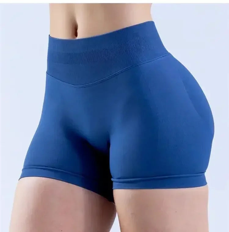 Summer High Waisted Yoga Shorts Women Fashionable and Sexy Running Fitness Pants Solid Color High Elastic Yoga Leggings