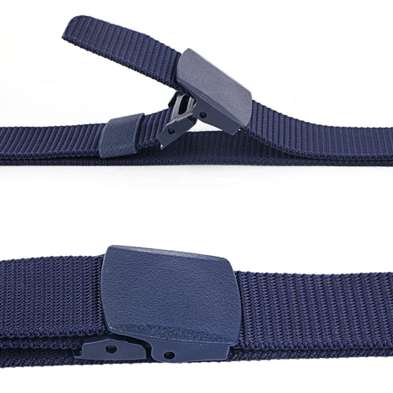 8 Colors Men Female Belts Military Nylon Adjustable Belt Outdoor Travel Tactical Waist Belt with Plastic Buckle for Pants 120cm