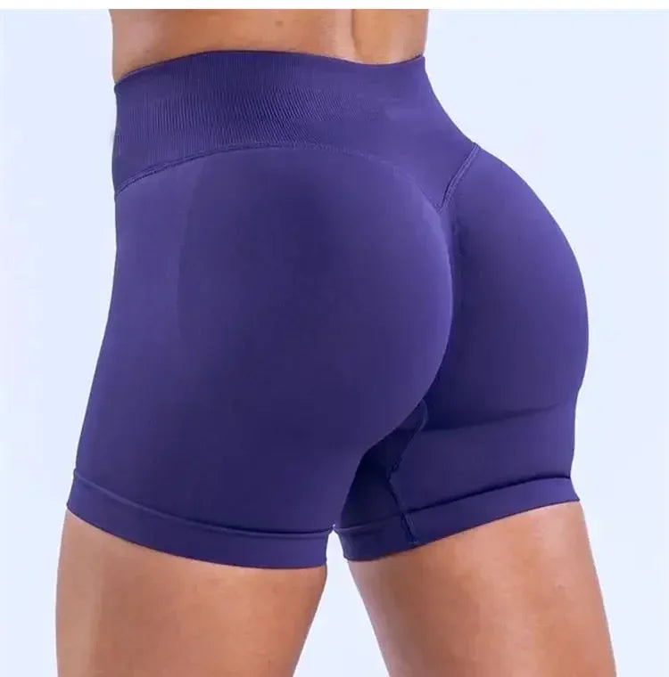 Summer High Waisted Yoga Shorts Women Fashionable and Sexy Running Fitness Pants Solid Color High Elastic Yoga Leggings