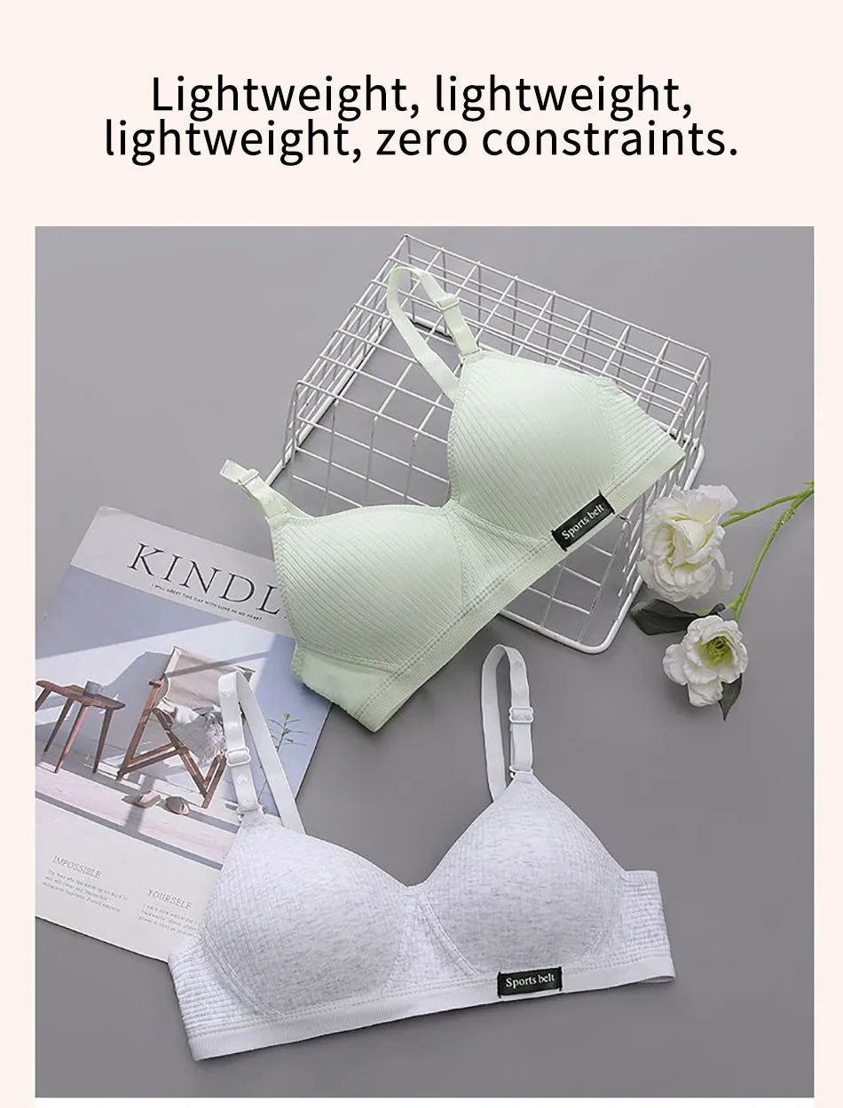 Girl Training Bras Cotton Underwear Back Buckle Design Bralette Adolescent Comprehensive Breathable Teenager Girl Sport Tops Bra