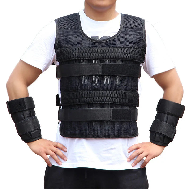 20kg Loading Weighted Vest Adjustable Loading Weight Jacket Boxing Running Sling Weight Training Workout Fitness Exercise Vest
