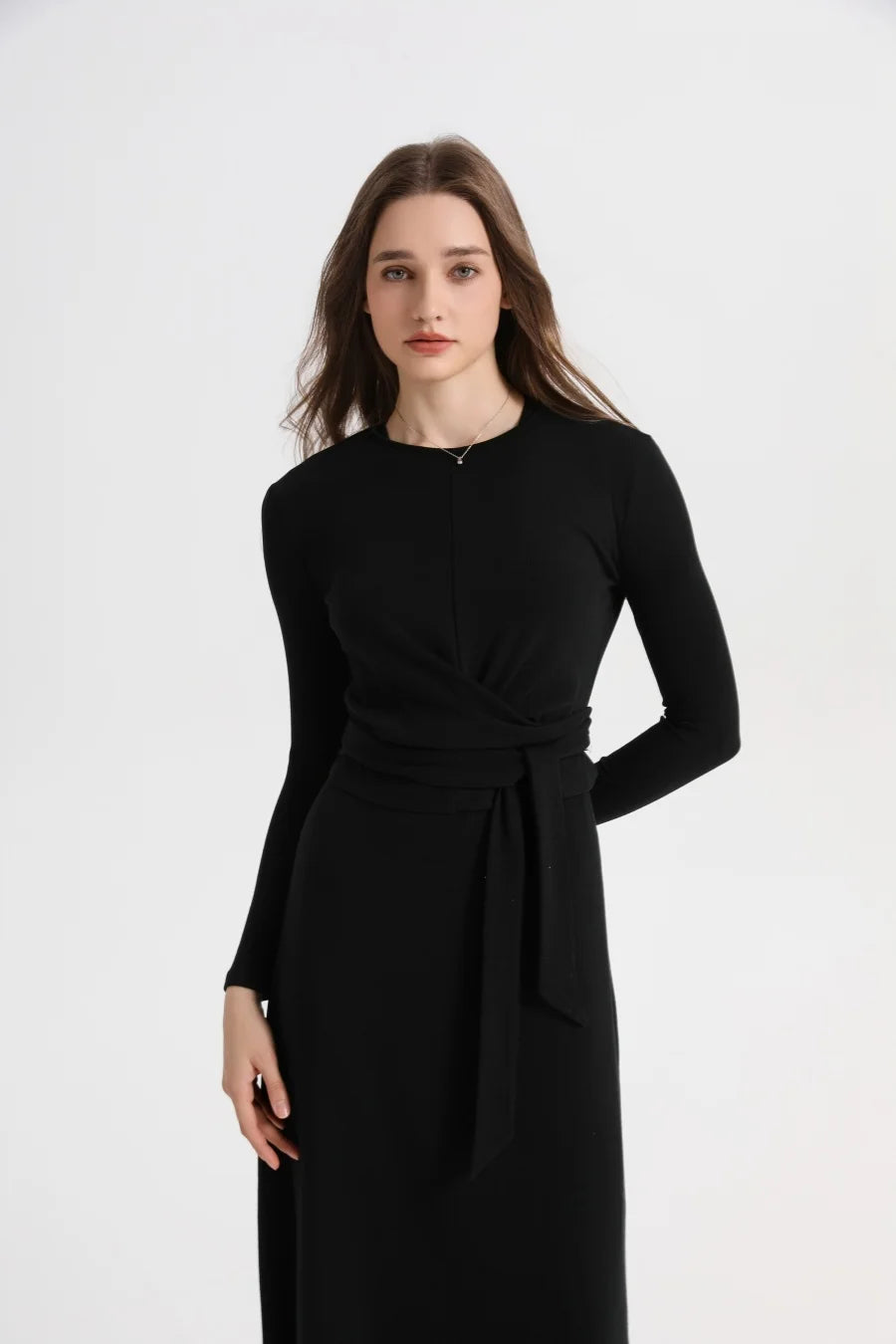AS 2025 summer ribbing closed-fit wrap tops + Aline dress high Stretch matching sets