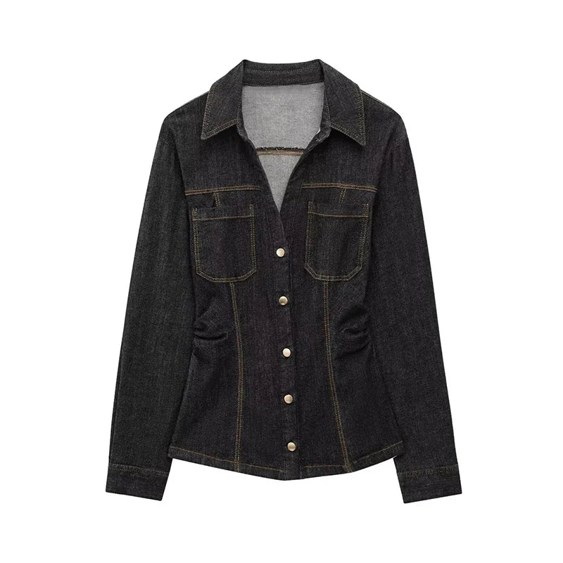 Women Two Pieces Set Denim Pant Sets Single Breasted Long Sleeve Belt Coat Wide Leg Trousers Jeans Female 2 Pieces Outfits