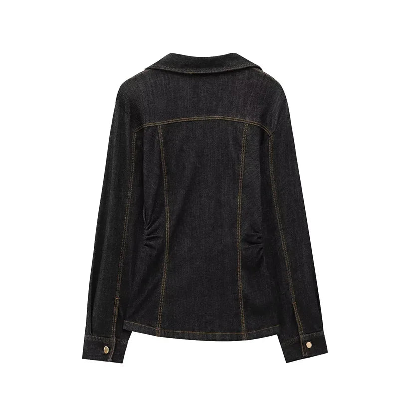 Women Two Pieces Set Denim Pant Sets Single Breasted Long Sleeve Belt Coat Wide Leg Trousers Jeans Female 2 Pieces Outfits
