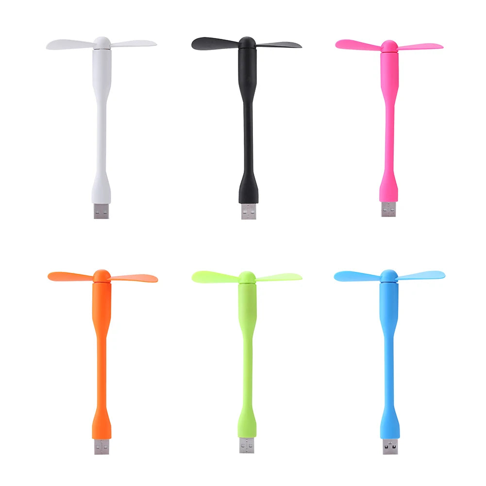 Mini USB Fan Flexible Bendable Fan For Power Bank Laptop PC AC Charger Portable Hand Cooling Fan For Computer Summer Gadget