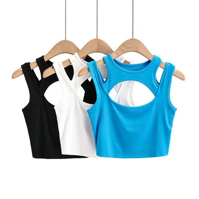 2024 Summer NEW Arrival Women Solid Color Sexy Causal 2 Piece Croped-Tops Tanks For Ladies