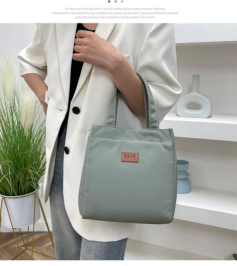 Large Capacity Lunch Bag with Aluminum Foil Insulation for Work, Simple and Practical Top Handle Bag