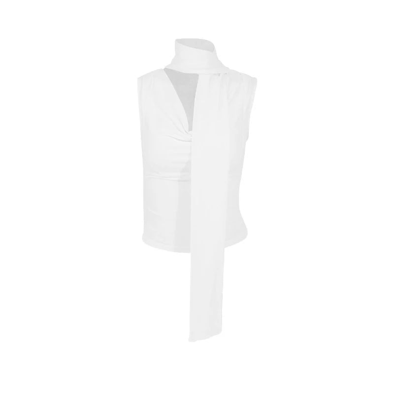 Solid Tank Summer New Women Sexy Sleeveless V-Neck Lady Top Fashion Bandage Streetwear Casual Slim Tank Elegant Knitted Clothing